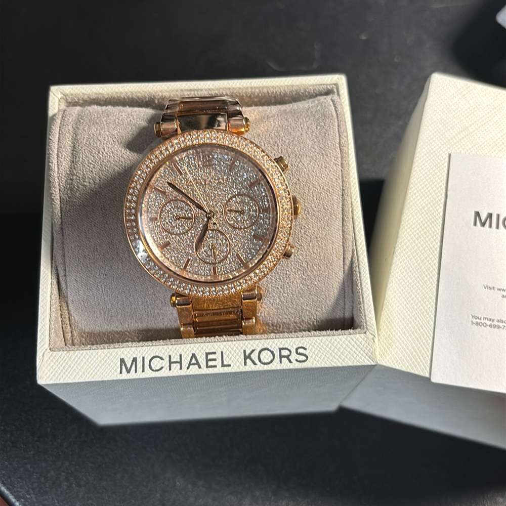 Michael Kors Rose Gold Crystal Watch